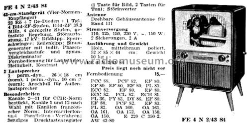 FE4N2/43St; Telefunken (ID = 2927575) Television