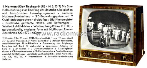 FE4N2/53T; Telefunken (ID = 2916045) Television