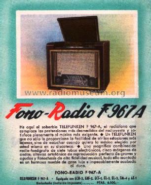 Fono-Radio F-967-A; Telefunken (ID = 1310214) Radio