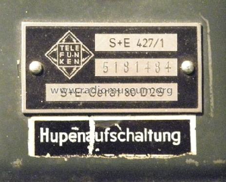 Funksprechanlage S+E 427/1 Bm 80 D2S; Telefunken (ID = 1701674) Commercial TRX