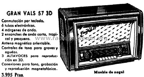 Gran Vals 57 A-1666-3D; Telefunken (ID = 972442) Radio