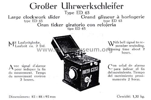 Großer Uhrwerkschleifer - Tikker detector ED63; Telefunken (ID = 2697513) mod-pre26