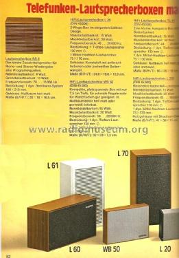 Hi Fi Lautsprecher Box L60; Telefunken (ID = 1912088) Parlante