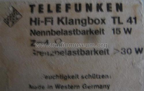 Hi-Fi-Lautsprecherbox TL41; Telefunken (ID = 522403) Lautspr.-K