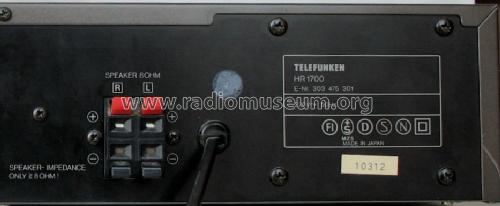 HiFI Recevier HR 1700; Telefunken (ID = 468442) Radio