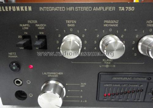 Integrated HiFi Stereo Amplifier TA-750; Telefunken (ID = 1174792) Ampl/Mixer