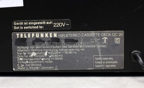 HiFi Stereo Cassette Deck High Com CC 20; Telefunken (ID = 2852583) R-Player