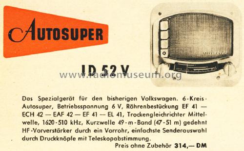 ID52V; Telefunken (ID = 1566545) Car Radio