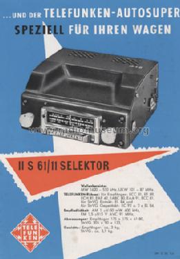 Selektor II S 61/11; Telefunken (ID = 458349) Car Radio