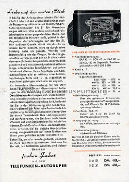 Autosuper IIA51 M, O; Telefunken (ID = 696667) Autoradio