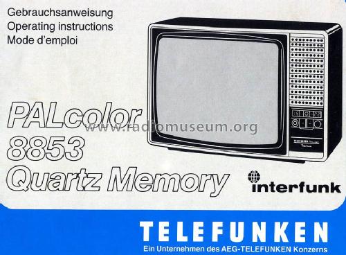 Interfunk PALcolor Quartz Memory 8853 ; Telefunken (ID = 484800) Television