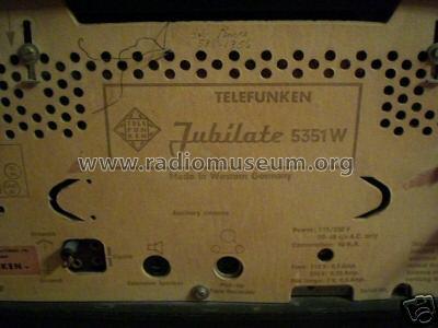 Jubilate 5351W; Telefunken (ID = 365760) Radio