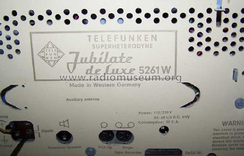 Jubilate de Luxe 5261W; Telefunken (ID = 661509) Radio