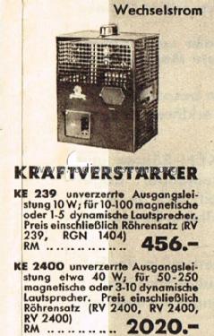 Kraftverstärker KE2400; Telefunken (ID = 1548441) Ampl/Mixer