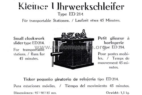 Kleiner Uhrwerkschleifer - Tikker detector ED214; Telefunken (ID = 2697516) mod-pre26