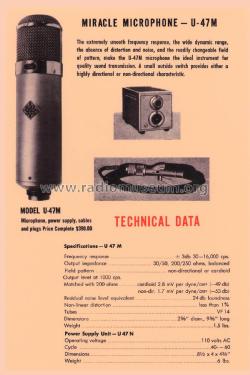 Kondensatormikrofon U47 ; Telefunken (ID = 1824737) Microfono/PU