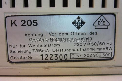 Küchenradio K205; Telefunken (ID = 1991688) Radio
