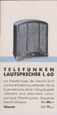 L60; Telefunken (ID = 1846187) Speaker-P