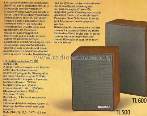 Lautsprecher Box TL 600; Telefunken (ID = 1916092) Speaker-P