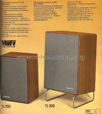 HiFi-Lautsprecherbox TL 800; Telefunken (ID = 1916099) Speaker-P