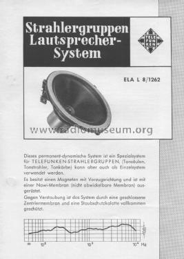 Lautsprecher-Chassis ELA L 8/1262,; Telefunken (ID = 3053599) Speaker-P