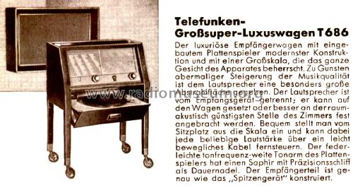 Luxuswagen 686WKS ; Telefunken (ID = 2650345) Radio