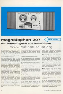 Magnetophon 207 M-207; Telefunken (ID = 2086185) Enrég.-R