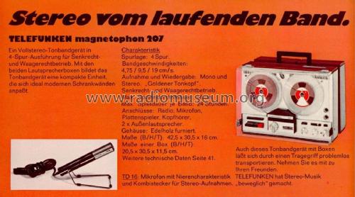 Magnetophon 207 M-207; Telefunken (ID = 2087325) Enrég.-R