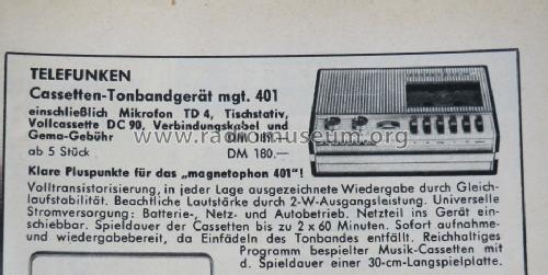Magnetophon 401; Telefunken (ID = 1466511) R-Player
