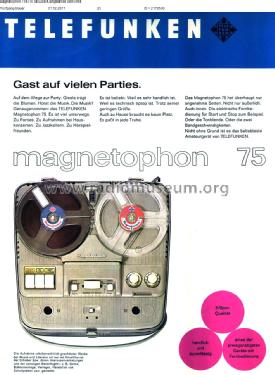 Magnetophon 75K-15 de Luxe; Telefunken (ID = 2321502) R-Player