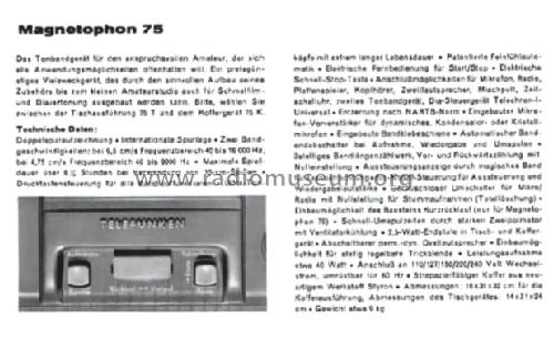 Magnetophon 75K-15; Telefunken (ID = 1075474) Enrég.-R