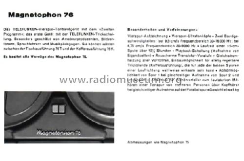 Magnetophon 76T; Telefunken (ID = 1075476) R-Player