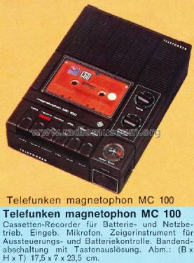 Magnetophon MC100; Telefunken (ID = 1291683) R-Player