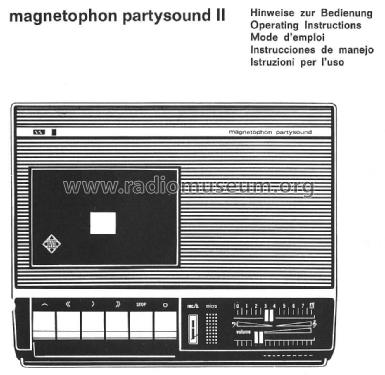 magnetophon partysound II ; Telefunken (ID = 962684) Reg-Riprod