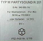 magnetophon partysound R201; Telefunken (ID = 555127) Radio