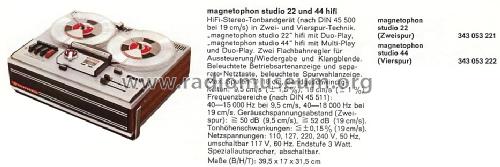 Magnetophon Studio 22 HiFi; Telefunken (ID = 858057) R-Player