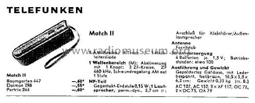 Match II ; Telefunken (ID = 3152273) Radio