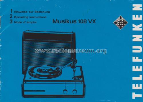 Musikus 108VX; Telefunken (ID = 3063765) R-Player