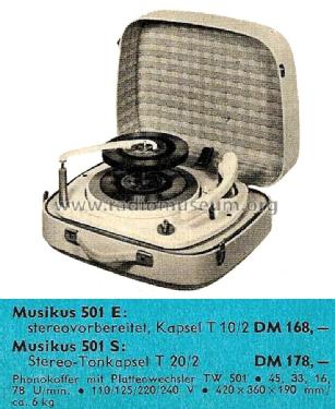 Musikus 501E; Telefunken (ID = 2269676) R-Player