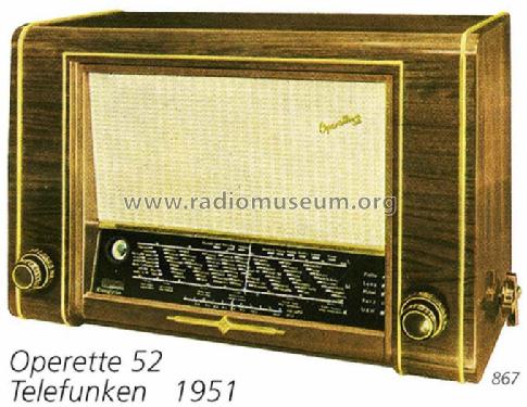 Operette 52W; Telefunken (ID = 708792) Radio