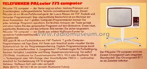 PALcolor 772 computer Ch= 710B; Telefunken (ID = 1579702) Television