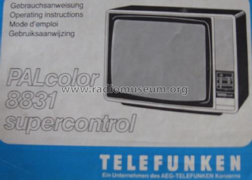 PALcolor 8831 Supercontrol; Telefunken (ID = 1699113) Television