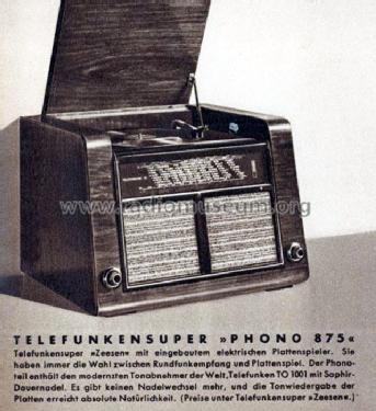 Phono 875GWKS ; Telefunken (ID = 777512) Radio