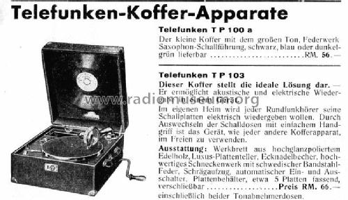 Plattenspieler Ela TP101/3 mit T103/1 ; Telefunken (ID = 2677324) R-Player