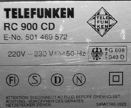 RC900CD E-No. 501 469 572; Telefunken (ID = 2324044) Radio