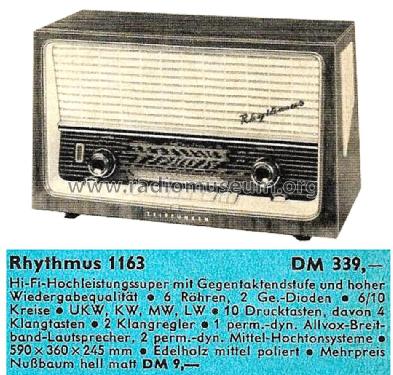 Rhythmus 1163; Telefunken (ID = 2404151) Radio