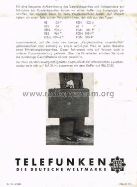 Röhren-Vergleichsgerät ; Telefunken (ID = 2537480) Ausrüstung