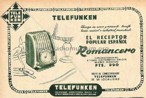 Romancero 954AC; Telefunken (ID = 992486) Radio