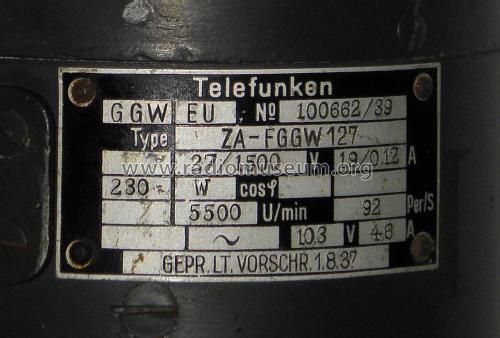 Sender-Umformer U.3 Fl.27343 ZA-FGGW127; Telefunken (ID = 1973468) Power-S