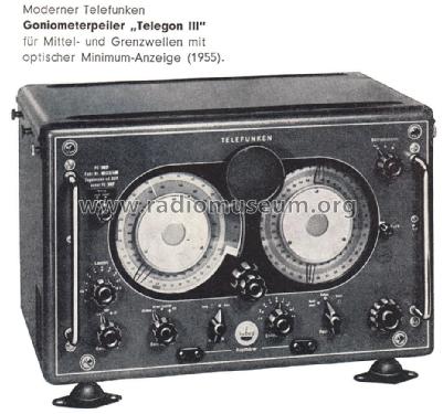 Sichtpeilanlage Telegon III PE 397/1; Telefunken (ID = 2238559) Commercial Re